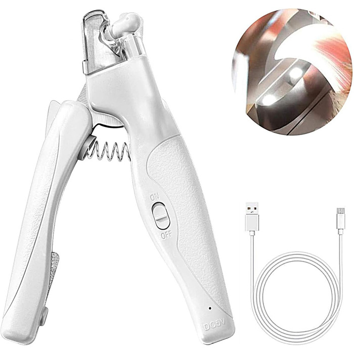 Професійний триммер для когтів домашніх тварин з LED-підсвічуванням: для собак та котів середніх та маленьких порід, з високоякісною лезою та пилочкою для догляду за кігтями