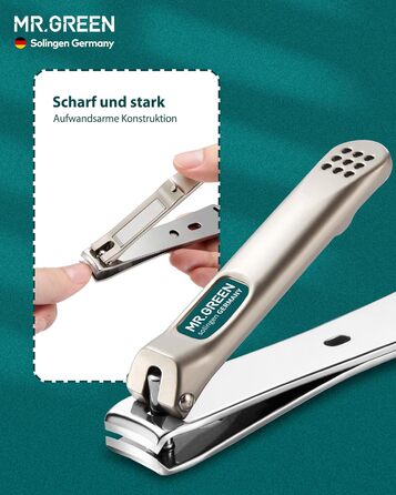 Набір для манікюру Mr. Green: 3 шт. кусачки для нігтів, пінцет, Solingen Edelstahl, шкіряний футляр