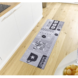 Килимок Hanse Home Cook & Clean для кухні 50x150 см, кавовий мотив, протиковзкий, легкий у догляді, доріжка для кухні, коридору, їдальні