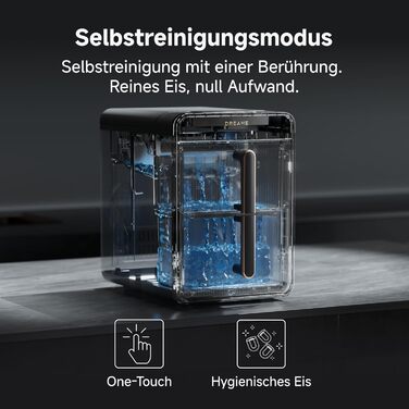 Машина для приготування льоду Dreame Aura: швидке виробництво, ізольований бак, 2 розміри, LED, самоочищення