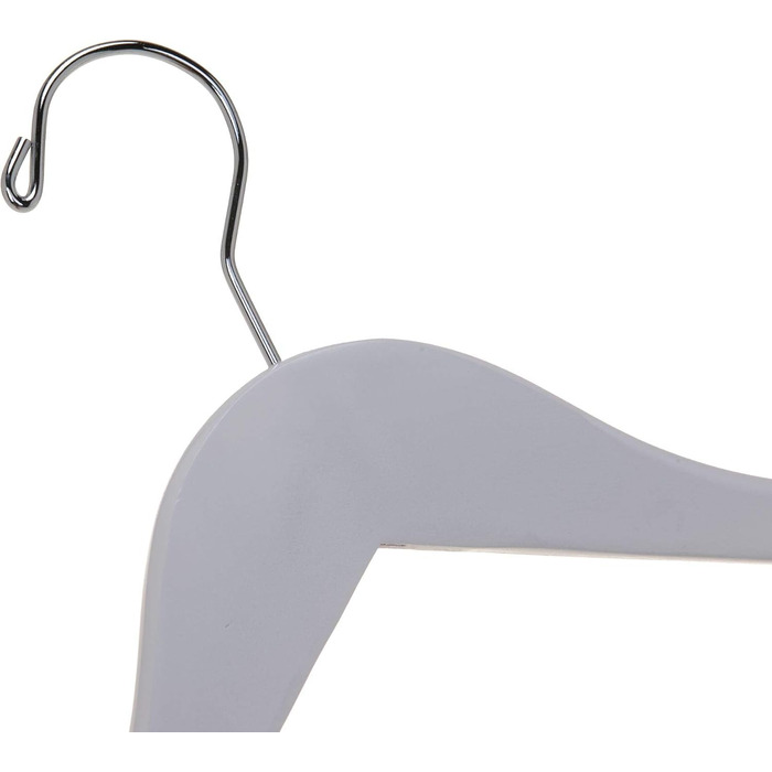 Дерев'яні вішаки для одягу Quality Hangers, напіввигнуті плічка з масиву дерева з поворотним гачком для піджаків та суконь, білі, 20 шт.