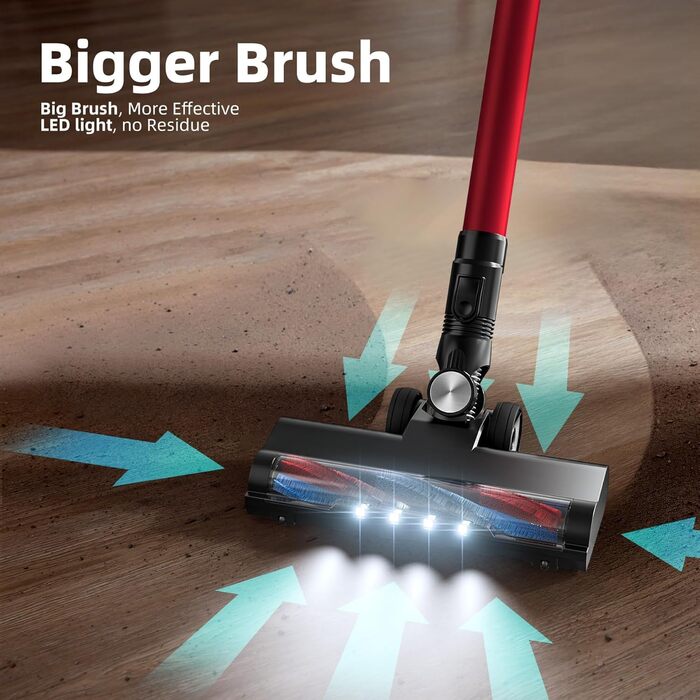 VEGREM Бездротовий акумуляторний пилосос 25Kpa з LED-підсвіткою та 2 режимами потужності, до 40 хвилин роботи