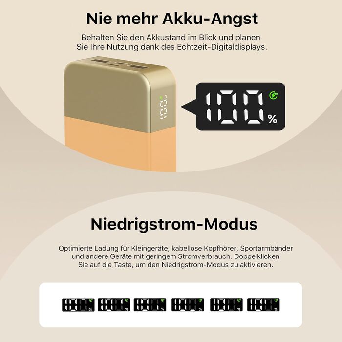 Power Bank NOBIS 20000mAh 45W Orange: Швидка зарядка USB-C/USB-A, Цифровий дисплей