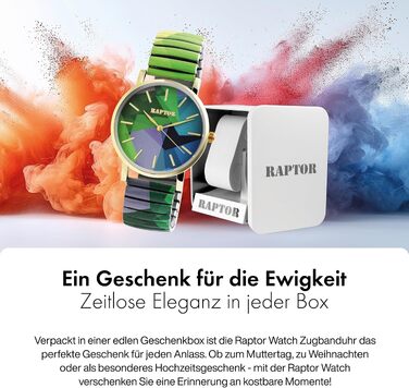 Жіночий наручний годинник Raptor Colorful Edition — яскравий багатоколірний дизайн, розтяжний ремінець, стильний аксесуар для жінок та літніх людей