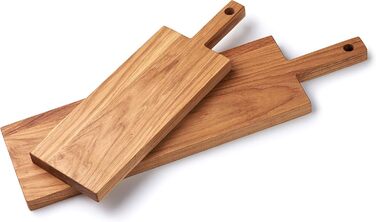 Edelding Cutting and Serving Board made of high-quality oak, 43 x 15 cm in size with a practical 12 cm handle | Antibacterial kitchen board | Serving board, breakfast board, solid wood board