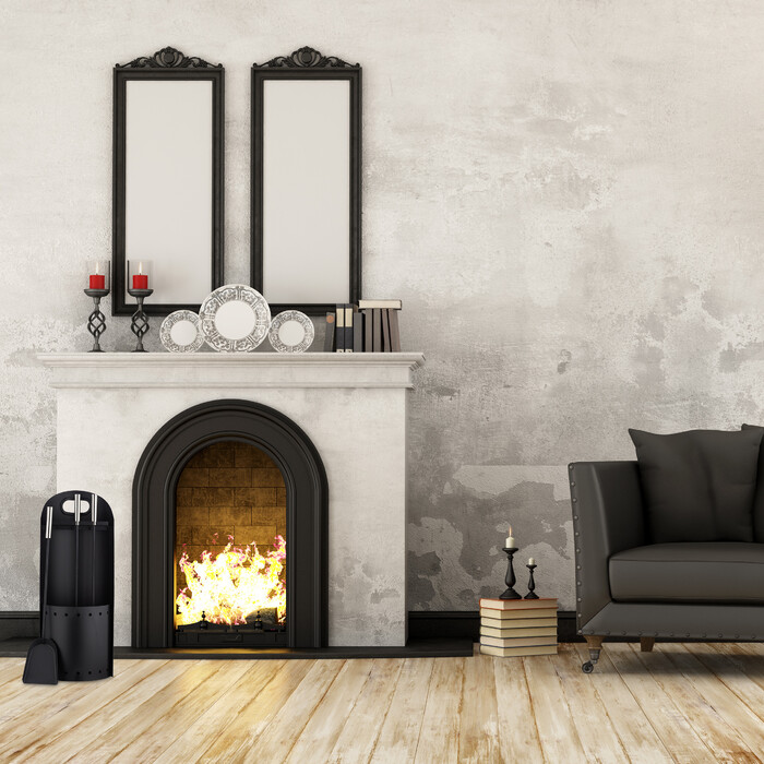 Relaxdays Fireplace Set Modern 4-Piece