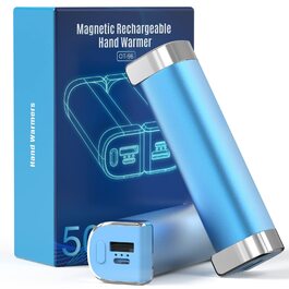 Електричні грілки для рук 5000mAh (2 шт.) - багаторазові, для активного відпочинку, дитячі, зимовий подарунок для жінок, чоловіків та дітей (блакитні)