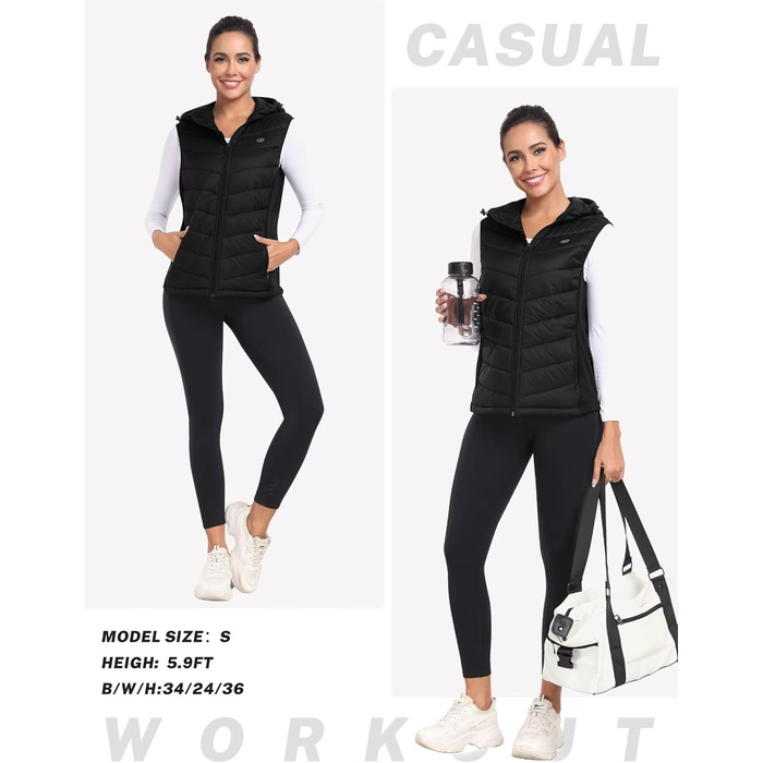 Легка жилетка MoFiz для жінок: безрукавна жилетка з пуху, ідеальна для активного відпочинку, туризму та подорожей. Чорний колір, розмір 3XL