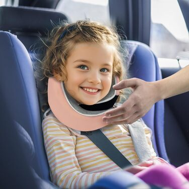 Подушка для шиї Proglobe, 100% Memory Foam, ортопедична, для подорожей (літак, авто, поїзд), з маскою для сну, сітчаста сумка (рожевий)