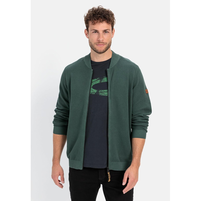 В'язаний кардиган чоловічий Camel Active з органічної бавовни, 4XL, Бежево-сірий