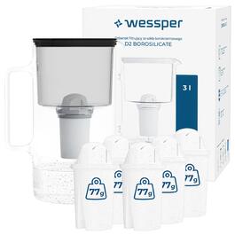 Скляний фільтр-кувшин Wessper D2 BOROSILICATE 3л, чорний + 6 фільтрів