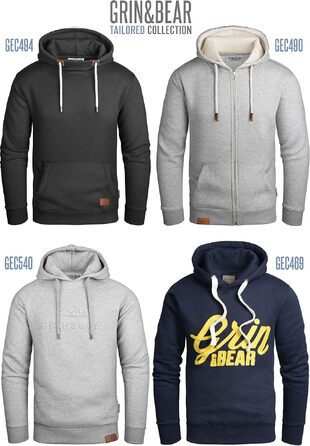 Чоловічий худі-світшот Grin&Bear Pullover GEC494, сірий меланж, розмір L