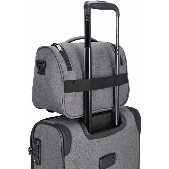 Чемодан-валіза Kenorada SoftLITE 4w, 55 см, сірий, з TSA замком | Валіза для ручної поклажі з міцного поліестеру, 4 колеса