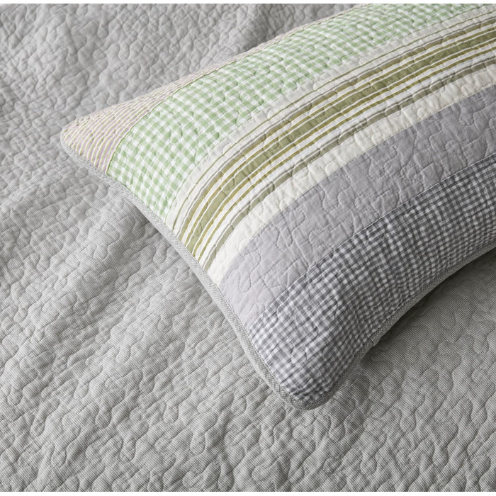 Комплект ковдр Chezmoi Collection Quinn: 3 шт., Патчворк, Квіт Hibiscus, Смугастий, Бавовна, Легкий, Змінний, Розмір Queen