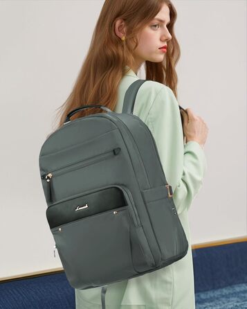 Рюкзак для ноутбука LOVEVOOK, водонепроникний, 15.6 дюймів, для роботи, школи, подорожей, під велику пляшку води, стильний, сірий