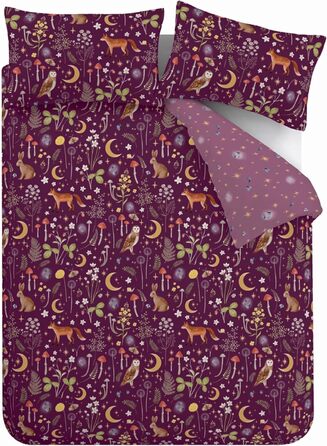 Комплект постільної білизни Catherine Lansfield Enchanted Twilight для ліжка King Size (односпальне, слива)