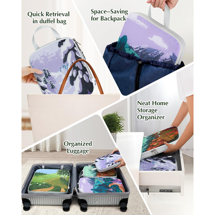 Органайзери для валізи Gonex 4 шт. - Набір кубиків для пакування, колір помаранчевий