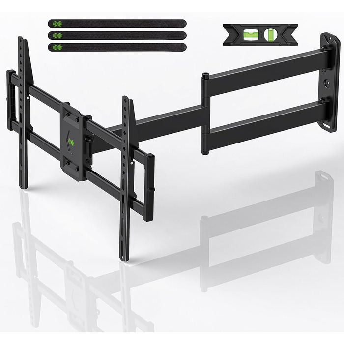 Кріплення для телевізора USX MOUNT на стіну з подовженою балкою, для LCD/LED/OLED телевізорів 37-80 дюймів, витягування 814 мм, регульоване нахилом та поворотне на 180°, VESA до 600x400 мм, вантажопідйомність до 45 кг, ідеально для кутового монтажу
