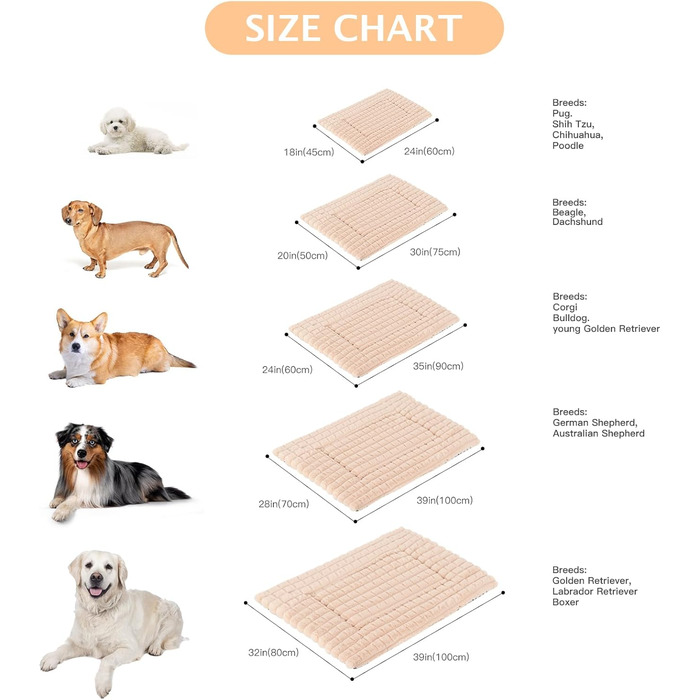 М'яке ортопедичне ліжко для собак BVAGSS, 100x70 см, колір персиковий. Легко миється, з антиковзким покриттям. Підходить для собак маленьких, середніх та великих порід.