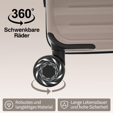 Набір валіз Merax TSA 3 шт. (M-L-XL) з телескопічним ручками та 4 колесами, чорний, PP-матеріал
