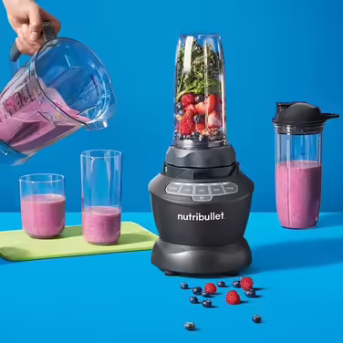 NutriBullet Full Size Blender, Electric Mixer, Multifunctional Immersion Blender, Professional Blender, 1000 Watt Power, 1.6L Pitcher, Grey, NBF450DG 1000 Watt Black