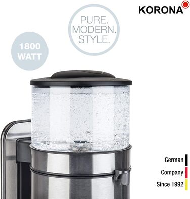 Кавоварка Korona 10295, нержавіюча сталь, 1,25 л, 1800 Вт, технологія проливного заварювання