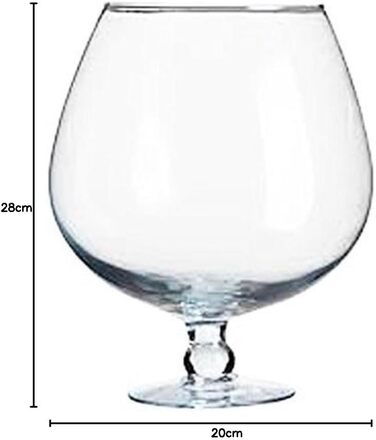 Oberstdorf Glassworks XXXL Giant Cognac Swinger Glass, Cognac Swinger, Crystal Glass. NOT A PUNCH BOWL. Capacity approx. 7 liters, height approx. 28 cm, opening at the top approx. 15 cm