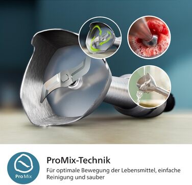 Philips 5000 Series Immersion Blender - 1200W Power. ProMix Technology. LED Speed Indicator. Variable Speed Control. Compact Design. Easy to Clean. Black (HR2681/00)
