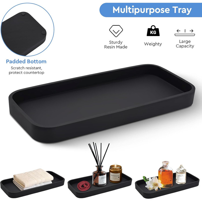 Набір аксесуарів для ванної кімнати, 4 шт., янтарне скло: диспенсер для мила, тримач для зубних щіток, контейнер для ватних паличок та піднос з штучного каміння. Організатор для стільниці, янтарний колір (прозорий та матовий чорний піднос)