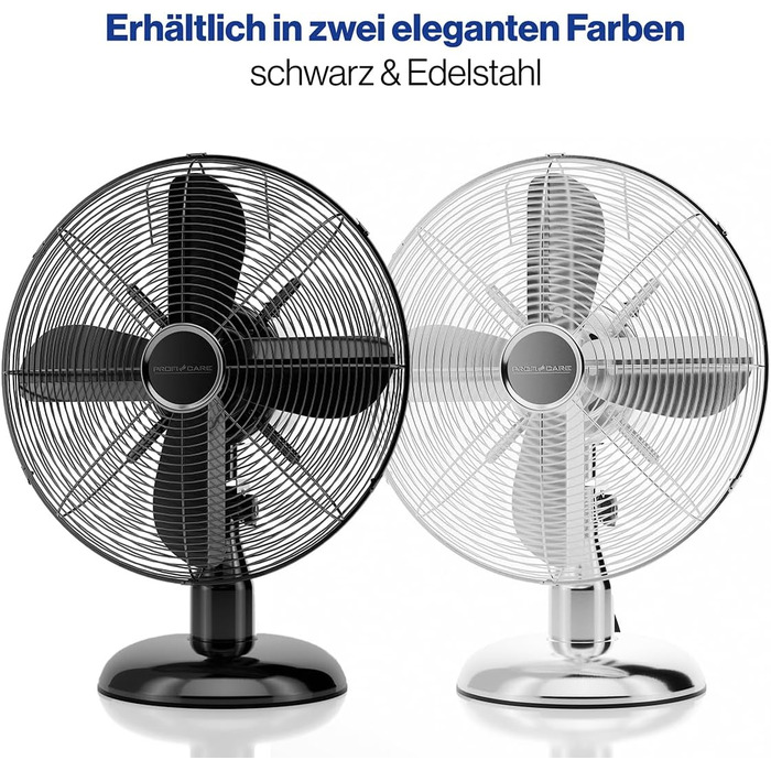 Вентилятор ProfiCare® PC VL 3063 M з обертанням, 35W, Ø 30 см, тихий, хром