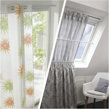 Комплект із 3-х розпірних карнизів для штор GDEVKHN, телескопічні, без свердління, 30-45 см