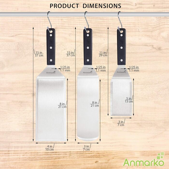 Набір для гриля з нержавіючої сталі: лопатка та помічник для смаження м'яса та гамбургерів - для дому та вулиці