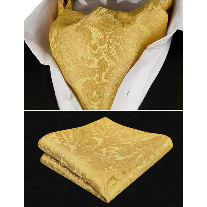 Набір краватка-хустинка Alizeal Paisley (Золотисто-оливковий) для чоловіків