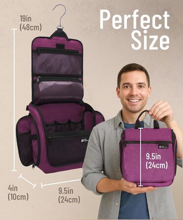 Органайзер для косметики та туалетних аксесуарів D&D – Розкладний дорожній органайзер для жінок та чоловіків (фіолетовий)