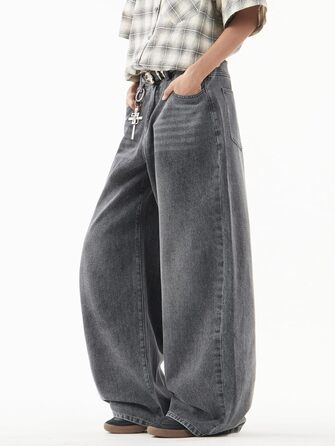 Чоловічі джинси Zewool Baggy Hip Hop широкого крою, сірі (H10 Grau, S) - вуличний стиль, скейтерські джинси