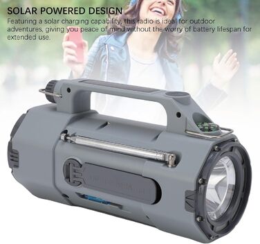 Сонячний радіоприймач з ручним заводом Cuifati Notofio 5000mAh з AM/FM/SW/VHF/WB NOAA, USB-C, Power Bank, SOS, ліхтарик для кемпінгу та виживання
