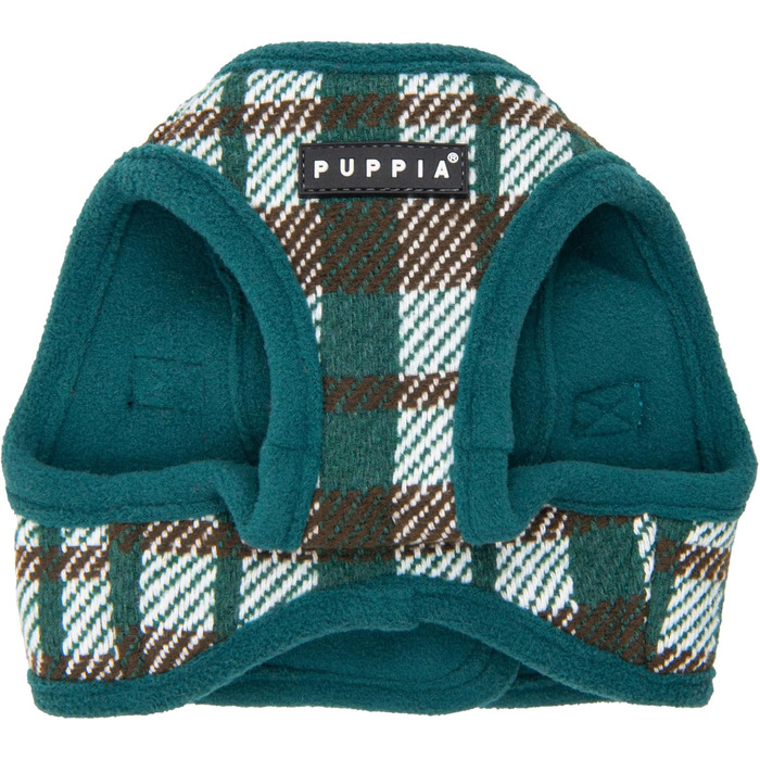 Нашийник для собак Puppia Douglas, Step-in, теплий, зимовий, у візерунку клітинки, для маленьких та середніх собак, розмір M (зелений, Small)