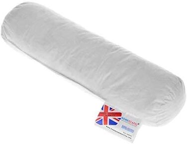 Homescapes Neck Roll, 30 x 9 cm, neck pillow with 100% duck feather filling, ideal as a travel pillow, reading pillow or sleeping pillow, natural feather pillow