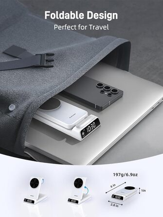 Бездротовий зарядний пристрій MagSafe 3-в-1 для Samsung Galaxy Fold/Flip, S24/S25 Ultra, Watch/Buds (Білий)