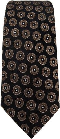 Краватка чоловіча TigerTie вузька шовкова в крапку (темно-коричневий, срібний)