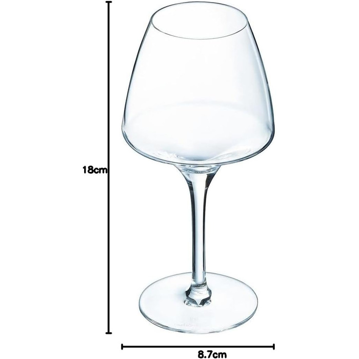 Chef & Sommelier Open Up - Wine Glass 32cl - Set of 6 - Made of Krysta Crystal Glass - Reinforced Packaging - Shine, Transparency, and High Durability
