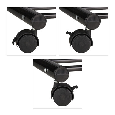 Relaxdays Black Wardrobe with Wheels