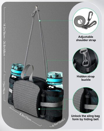 Водонепроникна поясна сумка Waterfly з тримачем для пляшки, регульованим ременем, кишенею для телефону, для туризму, подорожей, кемпінгу, чорна