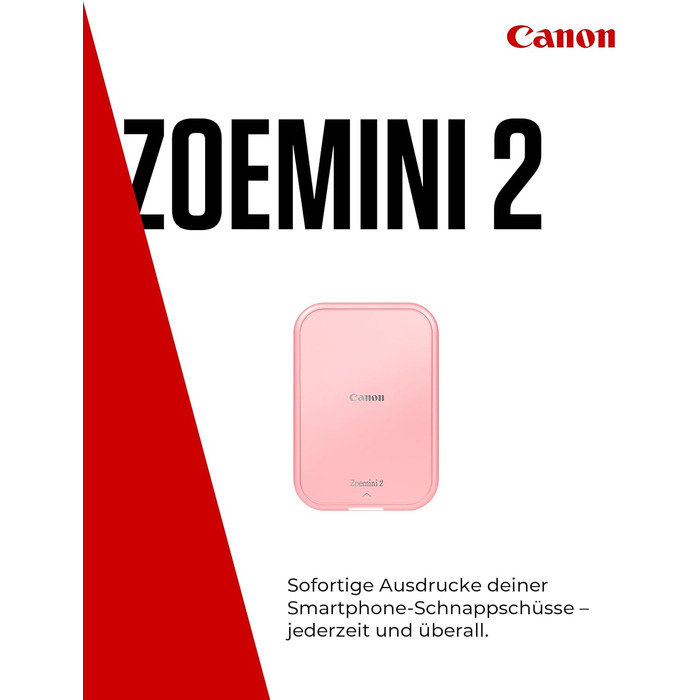 Canon Zoemini 2: Портативний фотодрук, Bluetooth 5.0, USB-C зарядка (Рожеве золото)
