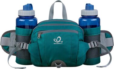 Гірчатка WATERFLY з тримачем для пляшки, регульований ремінь, поясна сумка для собак, кишеня для телефону, водонепроникна, для піших прогулянок, подорожей, кемпінгу (зелена)