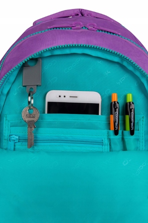 Багатофункціональний шкільний рюкзак CoolPack, фіолетово-зелений, 21 л
