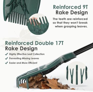 ORIENTOOLS Gardening Tools Set, Gardening Work Set with Garden Rake 160cm, Leaf Rake, Gloves, Garden Waste Bag, Gifts for Garden Lovers