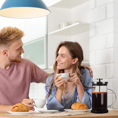 Френч-прес для кави та чаю, 600 мл, з фільтром, чорний, нержавіюча сталь