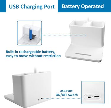 LED настільна лампа з регулюванням яскравості, 3 кольори та 3 рівні освітлення, 5W USB перезарядна лампа зі стійкою для ручок та тримачем для телефону, дитяча лампа з сенсорним керуванням для читання та навчання