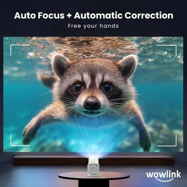 Портативний проєктор Beamer 4K з підтримкою WiFi 6 та Bluetooth 5.4, автофокусом, інтегрованими додатками (2026 модель) - сумісний з HDMI, TV Stick, Memory Stick, Laptop